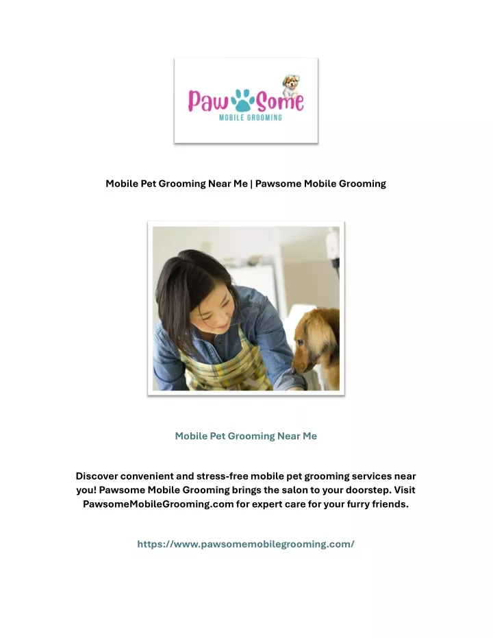 mobile pet grooming near me pawsome mobile