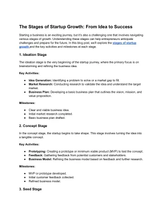 the stages of startup growth from idea to success