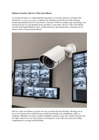 Enhance Security with Live Video Surveillance