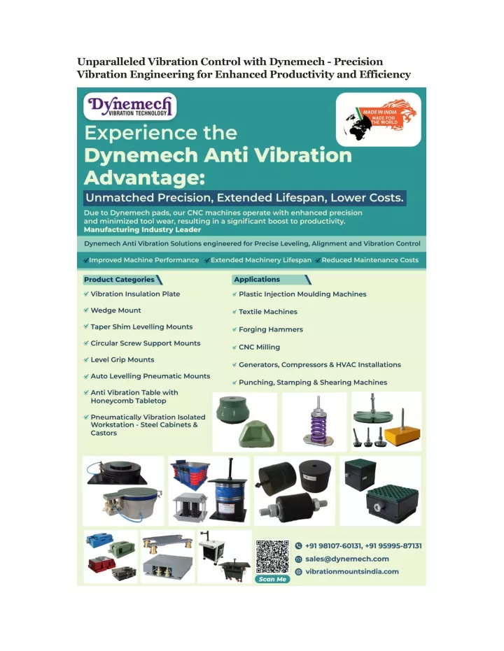 unparalleled vibration control with dynemech