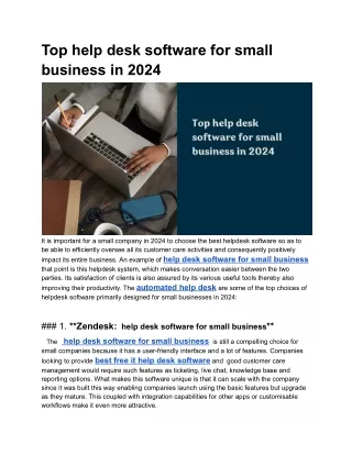 Top help desk software for small business in 2024
