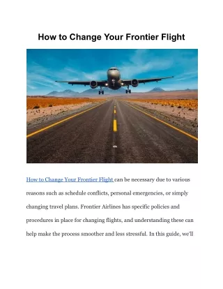 How to Change Your Frontier Flight
