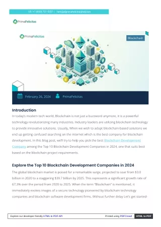 Uncover the best 10 Blockchain Development Companies in 2024