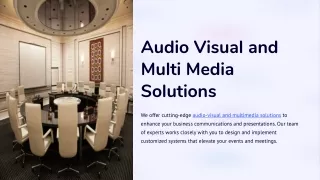 Audio Visual and Multi Media Solutions