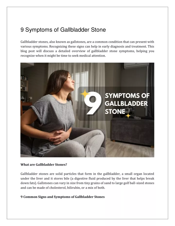 9 symptoms of gallbladder stone