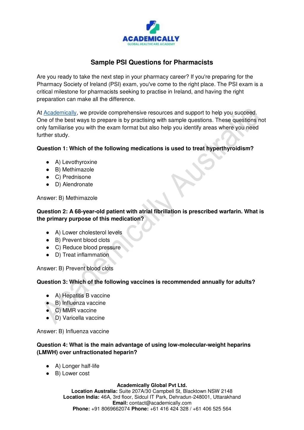 PPT - Sample PSI Questions for Pharmacists PowerPoint Presentation ...