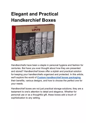 Elegant and Practical Handkerchief Boxes