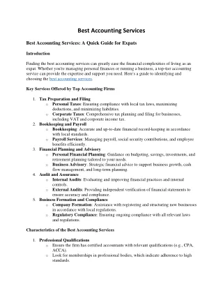 Best Accounting Services