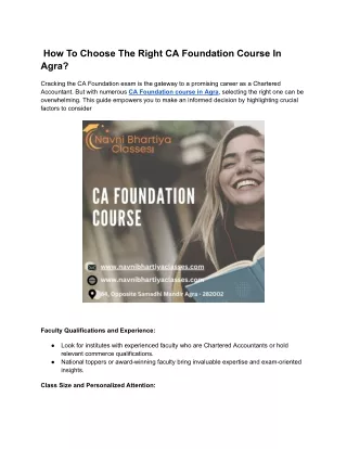 CA Foundation Coaching Institutes in Agra (2024 Update)