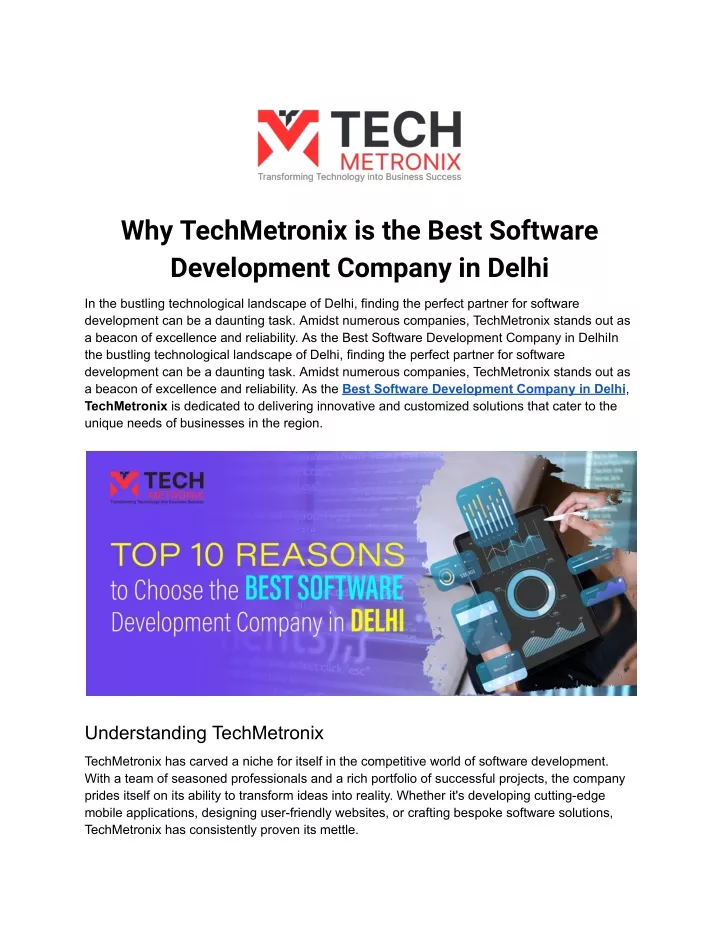 why techmetronix is the best software development