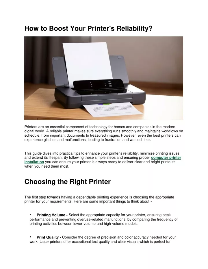 how to boost your printer s reliability