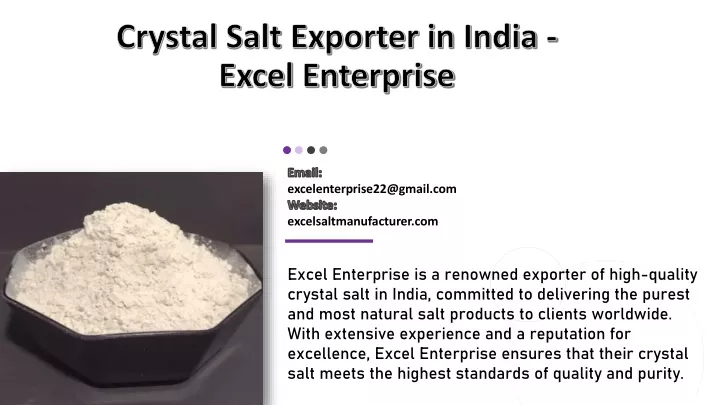 crystal salt exporter in india excel enterprise