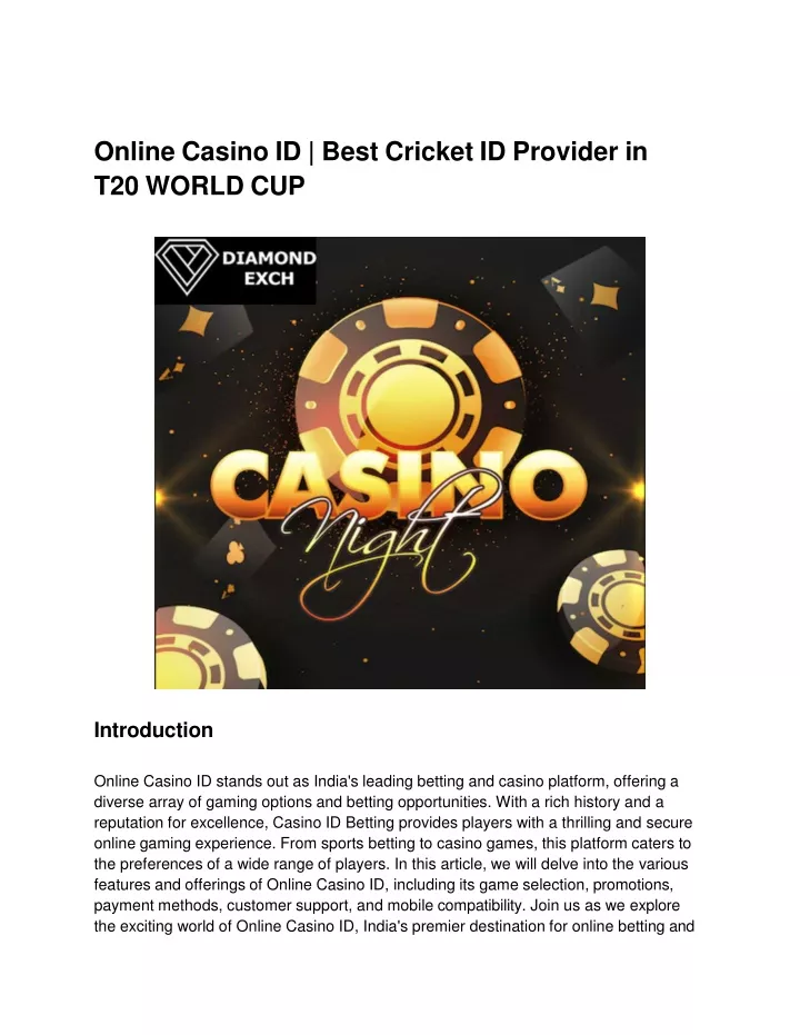 online casino id best cricket id provider