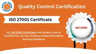 ISO 27001 Certificate  | QC Certification