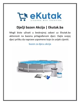 Dječji bazen Akcija  Ekutak.ba