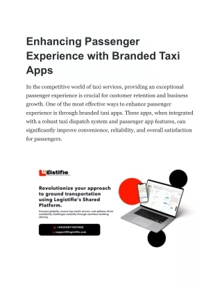 enhancing passenger experience with branded taxi