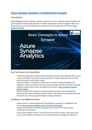 azure synapse analytics fundamental concepts