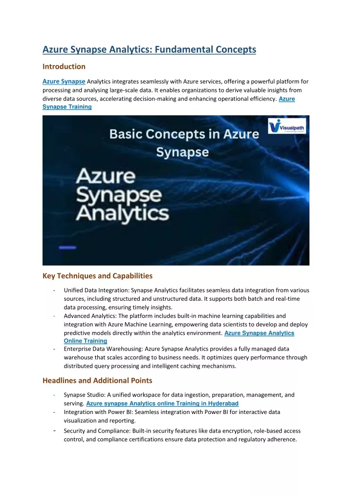 azure synapse analytics fundamental concepts