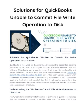 solutions for quickbooks unable to commit file