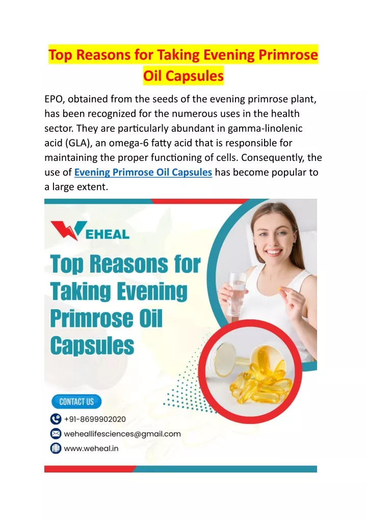 top reasons for taking evening primrose