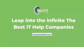 Leap into the infinite The Best IT Help Companies