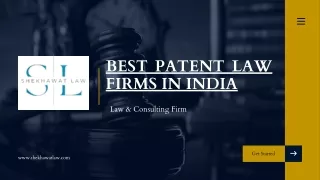 Best Patent Law Firms in India