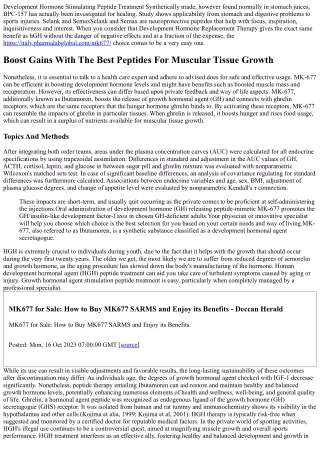Mk-677: Description, Advantages, Side Effects