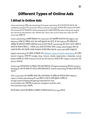 What is Online Ads And Types of Online Ads