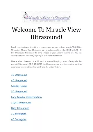 welcome to miracle view ultrasound