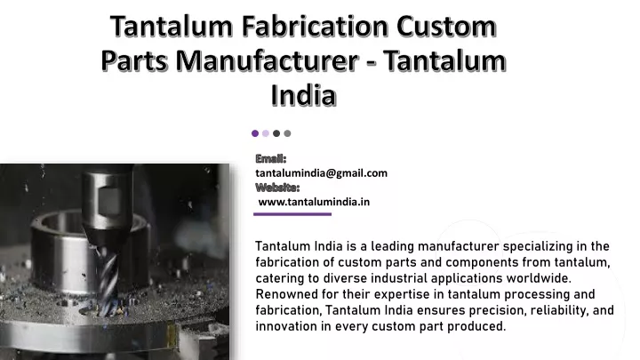 tantalum fabrication custom parts manufacturer tantalum india