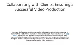 Collaborating with Clients: Ensuring a Successful Video Production