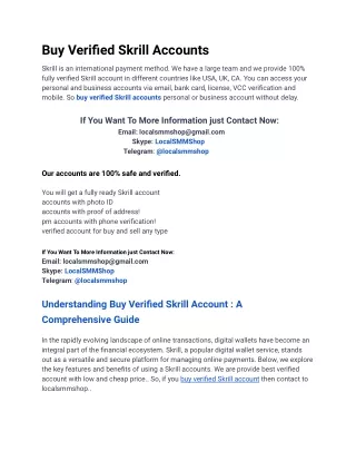 3 Little Known Ways to Buy Verified Skrill Accounts