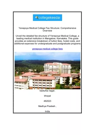 Yenepoya Medical College Fee Structure Comprehensive Overview