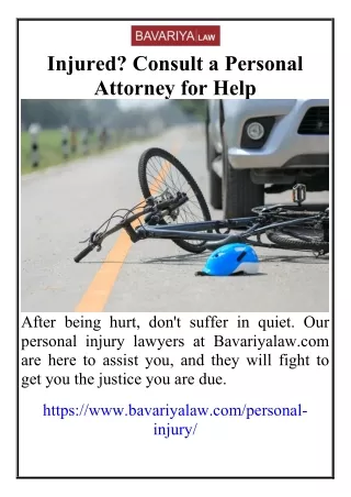 Injured Consult a Personal Attorney for Help