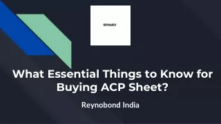 What Essential Things to Know for Buying ACP Sheet