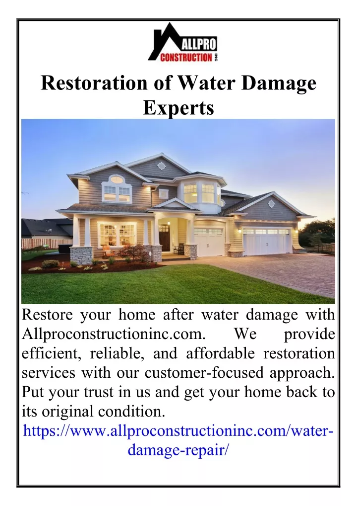 restoration of water damage experts