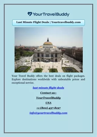 Last Minute Flight Deals | Yourtravelbuddy.com