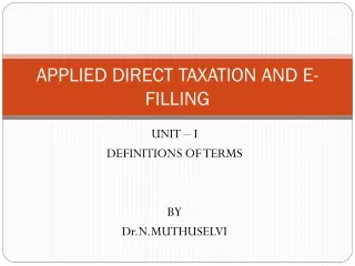 applied direct taxation and e filling