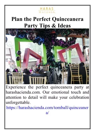 Plan the Perfect Quinceanera Party Tips & Ideas