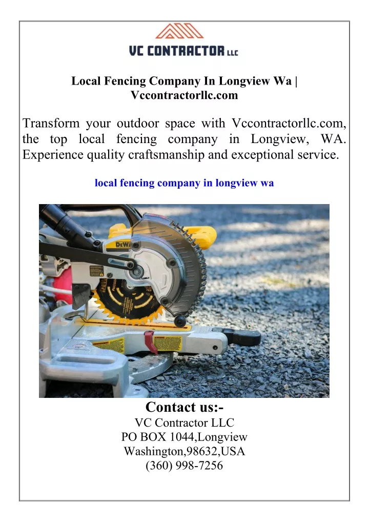 local fencing company in longview