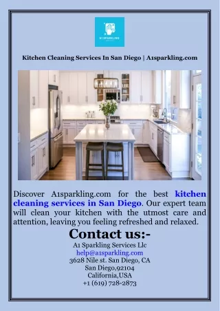 Kitchen Cleaning Services In San Diego  A1sparkling.com