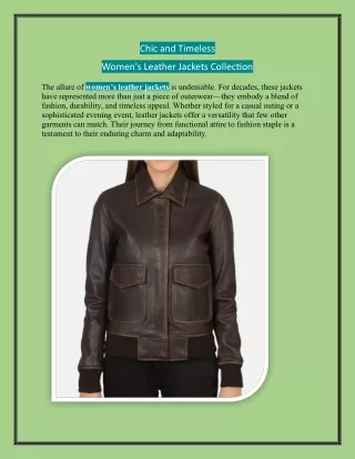 Chic and Timeless Women's Leather Jackets Collection