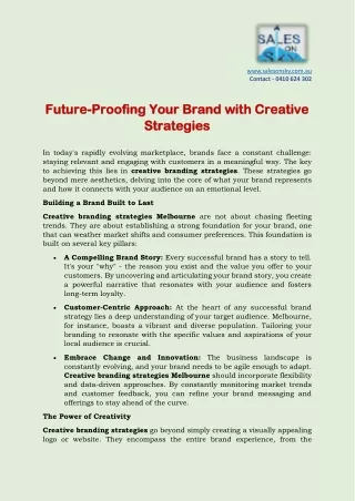 Future-Proofing Your Brand with Creative Strategies