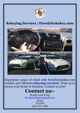 Rekeying Services  Howdylocknkey.com