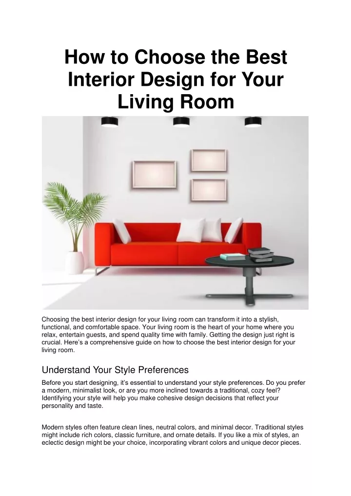 how to choose the best interior design for your