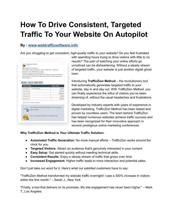 how to drive consistent targeted traffic to your