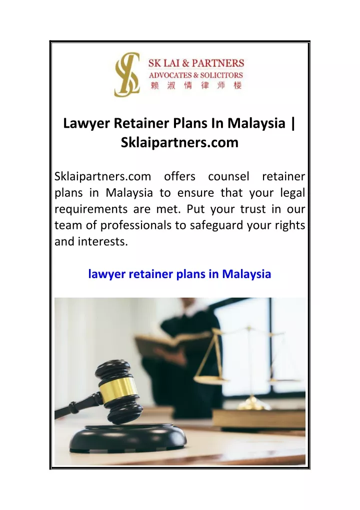 lawyer retainer plans in malaysia sklaipartners