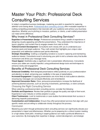 Master Your Pitch_ Professional Deck Consulting Services