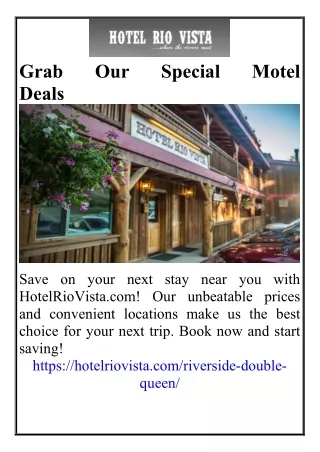 Grab Our Special Motel Deals