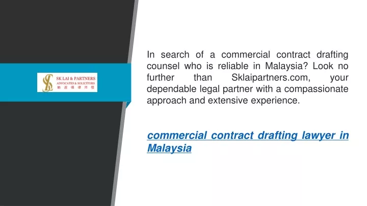 in search of a commercial contract drafting